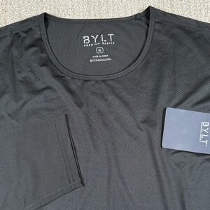 NWT BYLT Men's XL Black Performance Drop-Cut Long Sleeve Athletic Training Shirt